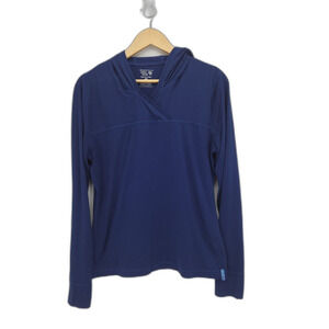 Mountain Hardwear Womens Butter Hooded Topper Pullover Blue Size Large
